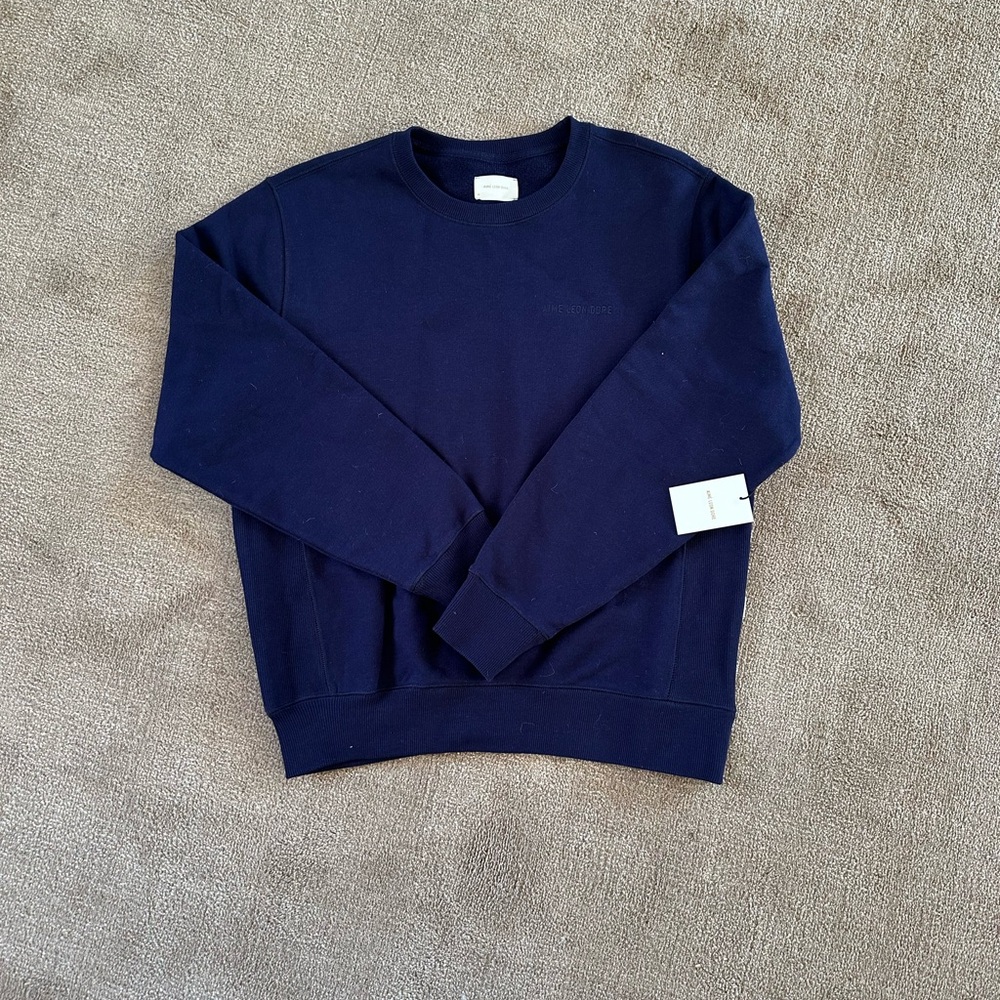 Aime Leon Dore Navy Crewneck Sweater - Picture 5 of 8